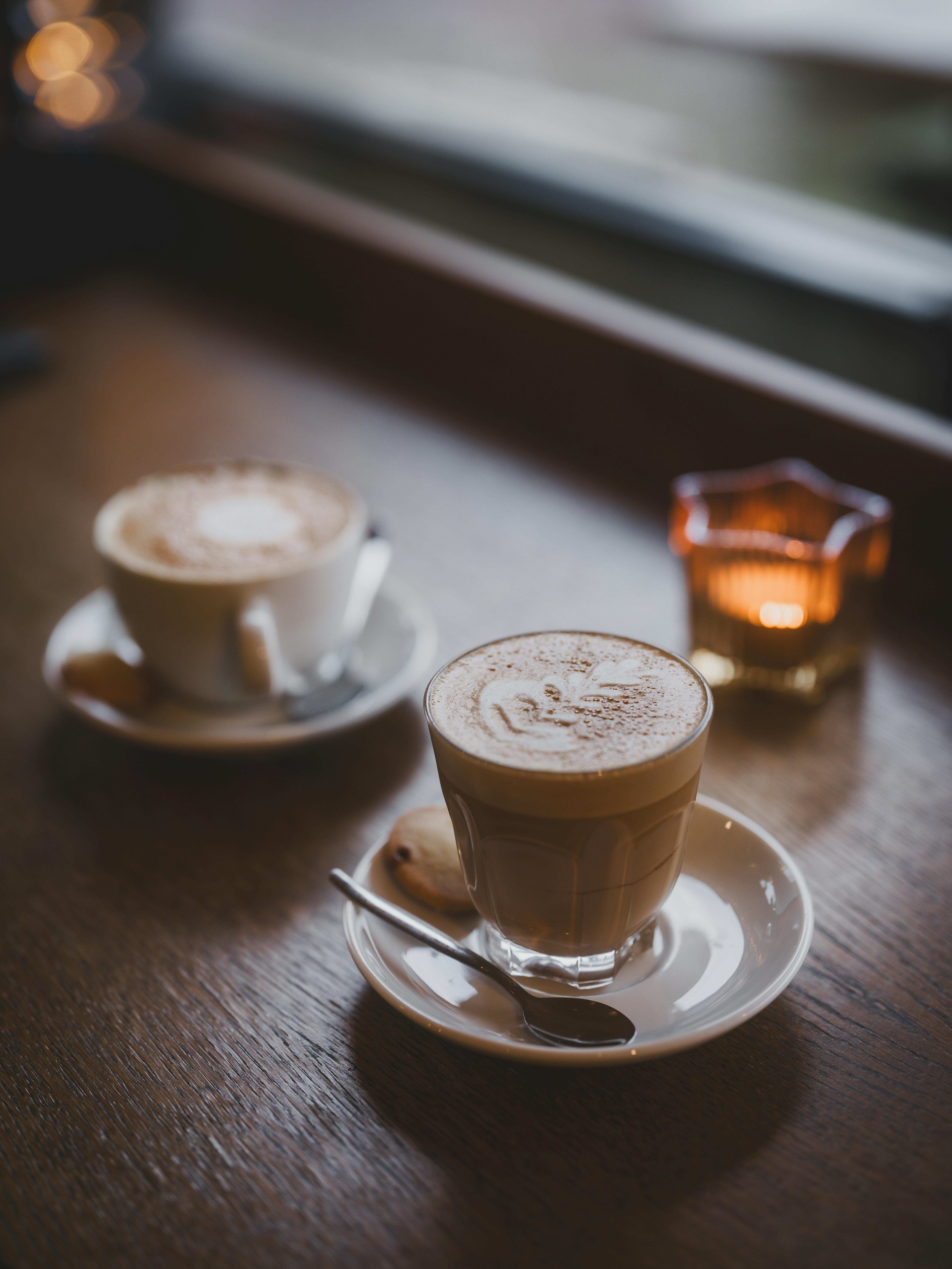 A smooth latte in a ceramic cup